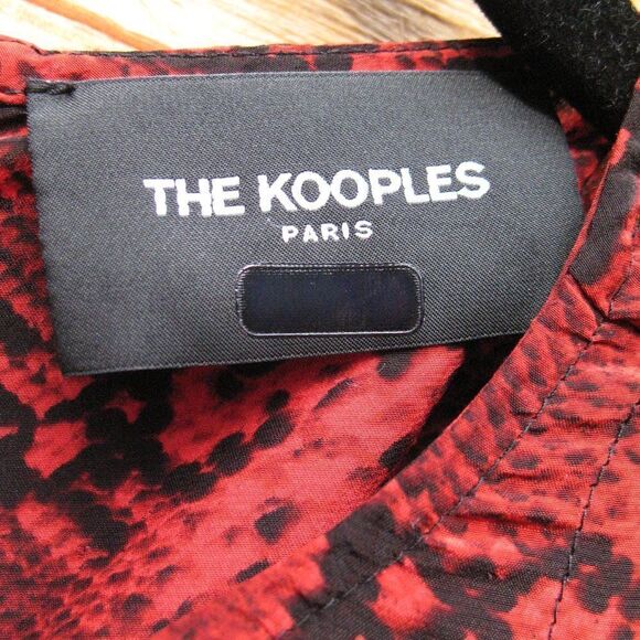 Red Black Python Snake Print Silk Blend Fit and Flare Dress - Picture 10 of 12